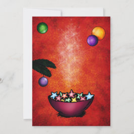 クリスマスイラストレーションボウルの星形クッキー 招待状