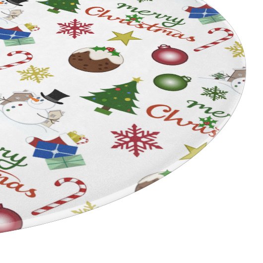 クリスマスイラストレーションミックスパターン カッティングボード (角)