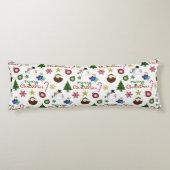 クリスマスイラストレーションミックスパターン ボディピロー (裏面)