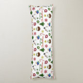 クリスマスイラストレーションミックスパターン ボディピロー (裏面 (縦))