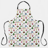 クリスマスイラストレーションミックスリピートパターン エプロン (正面)