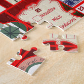 クリスマスイラストレーションヴィンテージ休日おもしろい ジグソーパズル (側面)