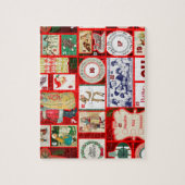 クリスマスイラストレーションヴィンテージ休日おもしろい ジグソーパズル (縦)