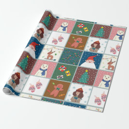 クリスマスイラストレーション – マットラッピング紙 ラッピングペーパー