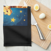 クリスマスイラフェサンタハットスターリーナイトホリデイL キッチンタオル (四つ折り)