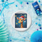 クリスマスイラフェサンタハットスターリーナイトホリデイL ペーパープレート (パーティー)