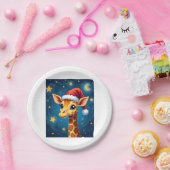 クリスマスイラフェサンタハットスターリーナイトホリデイL ペーパープレート (パーティー)