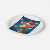 クリスマスイラフェサンタハットスターリーナイトホリデイL ペーパープレート (アングル)