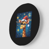 クリスマスイラフェサンタハットスターリーナイトホリデイL ラージ壁時計 (傾斜)