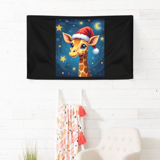 クリスマスイラフェサンタハットスターリーナイトホリデイL 横断幕 (インサイチュ)