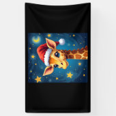 クリスマスイラフェサンタハットスターリーナイトホリデイL 横断幕 (縦)