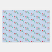 クリスマスイルカサメカメ海の生き物 ラッピングペーパーシート (正面2)