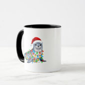 クリスマスイルミネーションが輝くアザラシ マグカップ (正面左)