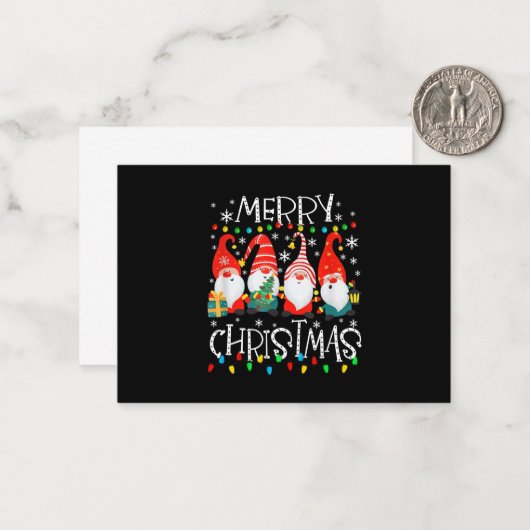 クリスマスイルミネーションとおそろいのクリスマスノーム ノートカード (正面/裏面インサイチュ)