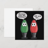 クリスマスイルミネーションのジョーク 豆電球 仕事をサボる シーズンカード (正面/裏面)