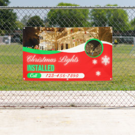 クリスマスイルミネーションのデコレーション設置カスタマイズ 横断幕