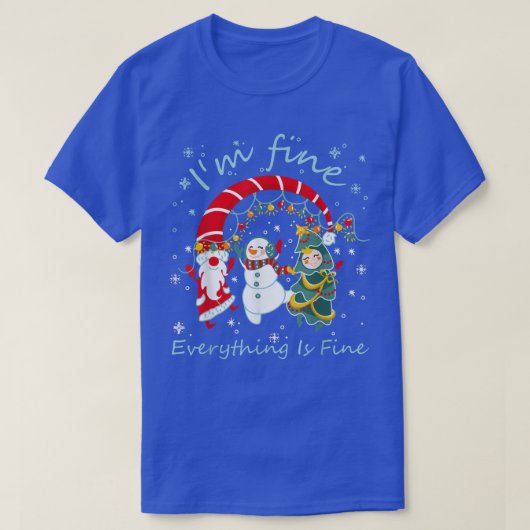 クリスマスイルミネーションは問題ない、すべては問題ないサンタ Tシャツ (デザイン正面)