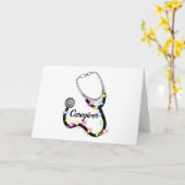 クリスマスイルミネーション付き聴診器 楽しいクリスマス 看護師 カード (黄色い花)