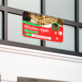クリスマスイルミネーション装飾をカスタマイズして設置 横断幕 (ビルの外側)