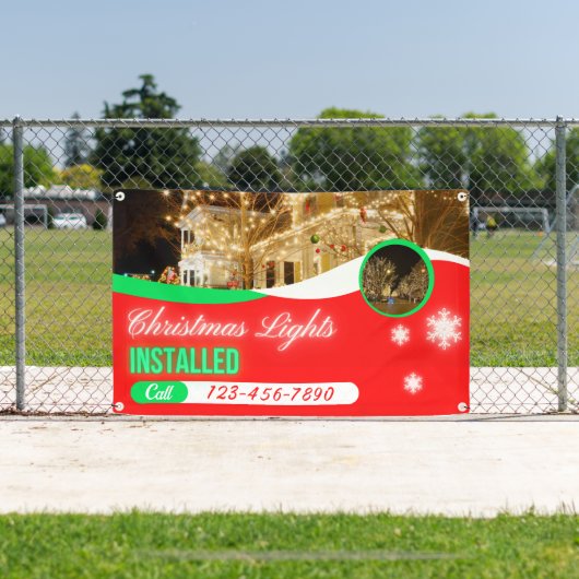 クリスマスイルミネーション装飾をカスタマイズして設置 横断幕 (インサイチュ)