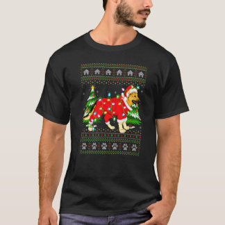 クリスマスイルミネーション おばけサンタ ドイツ牧羊犬 クリスマス Tシャツ