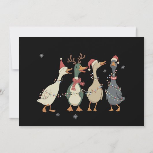 クリスマスイルミネーション カモユーモア動物 農場愛好家 シーズンカード (正面)
