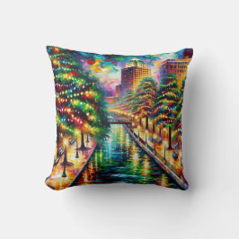 「クリスマスイルミネーション：サンアントニオ・リバーウォーク」 クッション