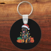 クリスマスイルミネーション サンタ帽のカーネ・コルソ 犬 クリスマス キーホルダー (正面)