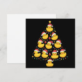 クリスマスイルミネーション サンタ帽 ゴム製アヒル クリスマスツリー シーズンカード (正面/裏面)