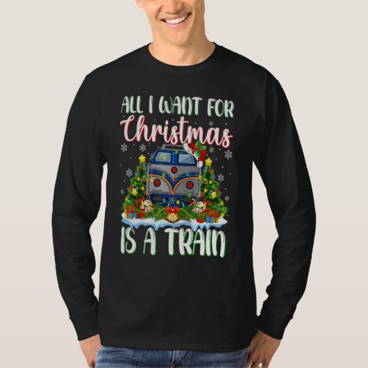 クリスマスイルミネーション サンタ 私のクリスマスの願いは、 Tシャツ (正面)