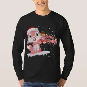 クリスマスイルミネーション ツリー サンタ帽子 ウサギ クリスマス Tシャツ