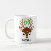 クリスマスイルミネーション+トナカイの顔 コーヒーマグカップ (左)