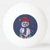 クリスマスイルミネーション 笑顔の雪だるま 雪の結晶 卓球ボール (裏面)
