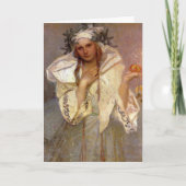 クリスマスインアメリカイラストレーションアルフォンスミュシャ シーズンカード (正面)