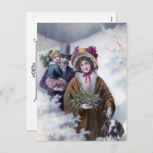 クリスマスインアンドーバー,ヴィンテージホリデーデザイン シーズンポストカード (正面/裏面)