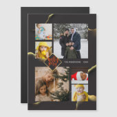 クリスマスインキー抽象芸術ブラックホリーすてき写真 (正面/裏面)