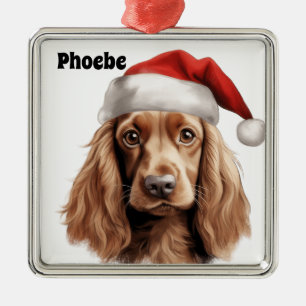 クリスマスイングリッシュコッカースパニエル犬犬 メタルオーナメント
