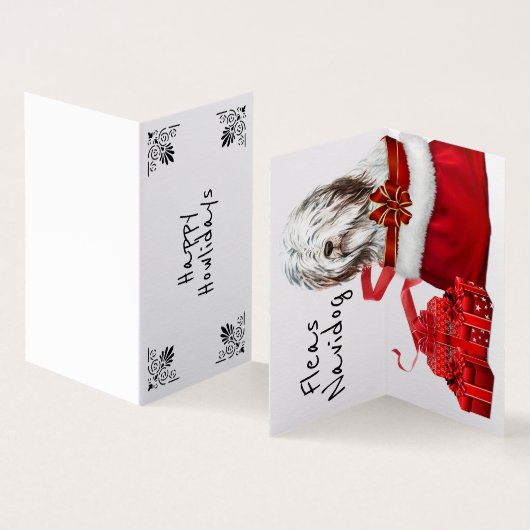 クリスマスイングリッシュシープドッグサンタザックDIYの願い (内部&外部)