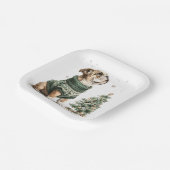 クリスマスイングリッシュブルドッグクリスマスツリー ペーパープレート (傾斜あり)