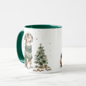 クリスマスイングリッシュブルドッグクリスマスツリー マグカップ (正面左)