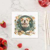 クリスマスイングリッシュブルドッグ スタンダードカクテルナプキン (インサイチュ)