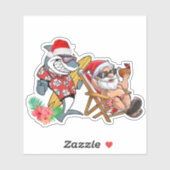 クリスマスインサマーサンタシャークハワイアンサーフィン シール (シート)