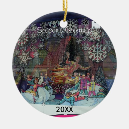 クリスマスインザシティストアウィンドウオーナメント セラミックオーナメント (正面)