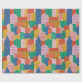 クリスマスインザシティーカラフルラッピング紙 ラッピングペーパー (フラット)