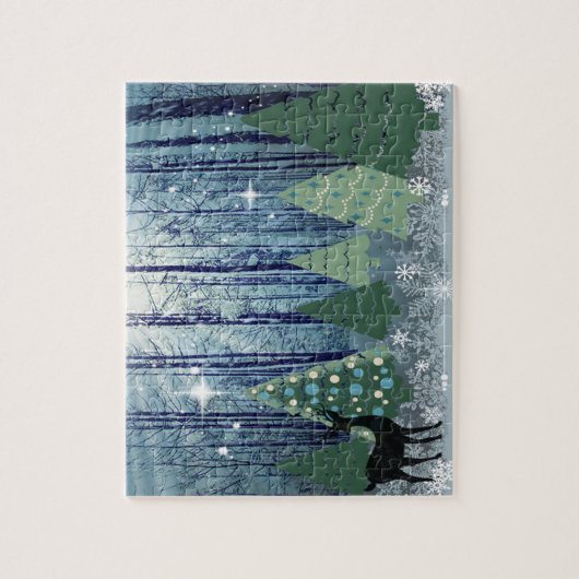 クリスマスインザフォレストデザインジグソーパズル ジグソーパズル (縦)