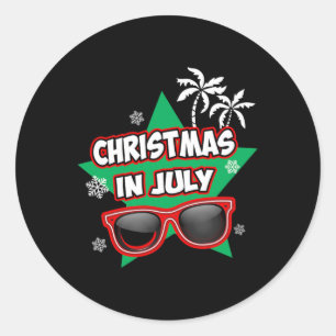 クリスマスインジュライ サンタクロース 夏休み 面白い ラウンドシール