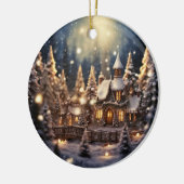 クリスマスインスパイアをテーマにした童話の城 セラミックオーナメント (左)