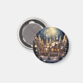 クリスマスインスパイアをテーマにした童話の城 マグネット (正面/裏面)