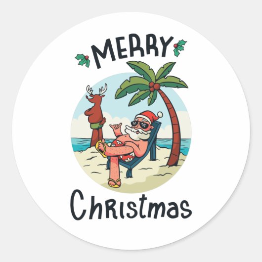 クリスマスインセブンスススススススクエアステッカーポストカード ラウンドシール (正面)