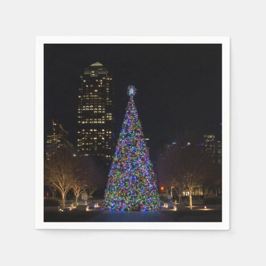 クリスマスインダウンタウンダラス スタンダードカクテルナプキン (正面)